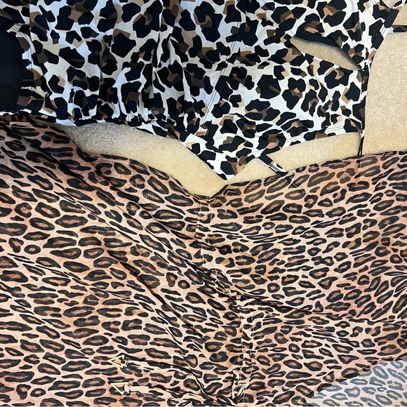 Christian LaCroix Swiminista sheer leopard swimsuit cover up M/L coverup swim - Picture 7 of 7